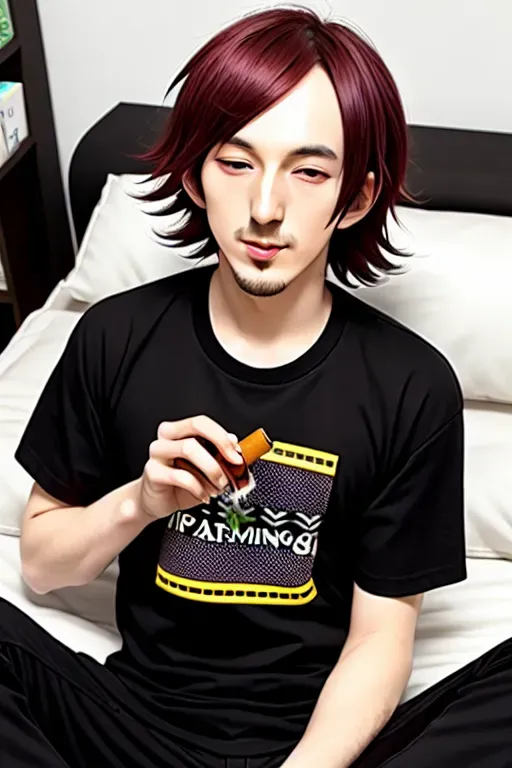 Akaza smoking weed