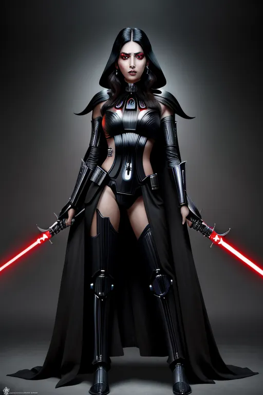 A photograph of, Shin Hati, as star wars sith, beautiful, detailed lips, detailed eyes,
symmetrical face, full body,
high resolution, masterpiece,