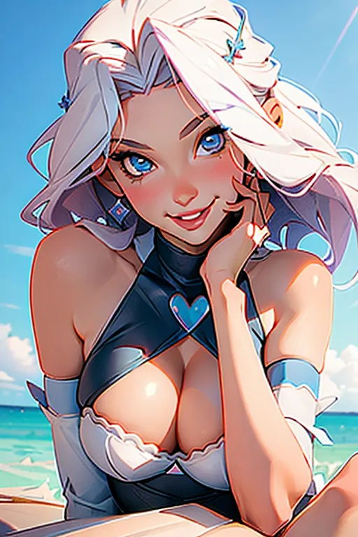Professional photograph of Heidi Romanova, looking into camera, sexually flirty smile, sexually aroused, sexually excited, looking into camera with lust, expression of imminent anticipated sexual pleasure, I am going to fuck you,