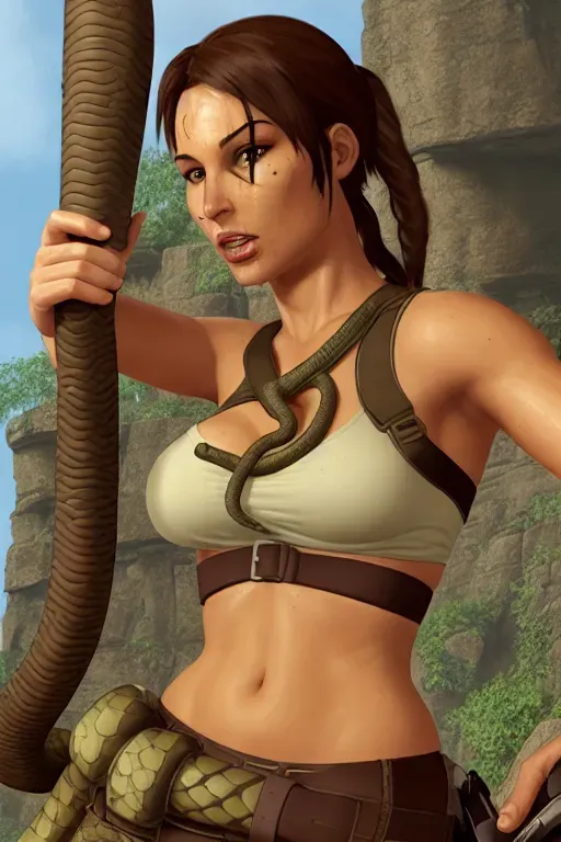 lara croft snake vore
