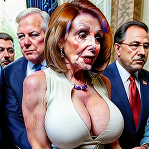 Nancy pelosi crying getting her massive tits groped from behind <lora:breast_press:1>