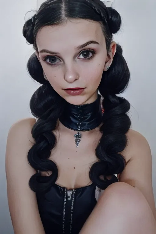 Dopamine Girl Millie Bobby Brown Goddess Worm Girl Sexy Goth Lustful Scary Evil Worm