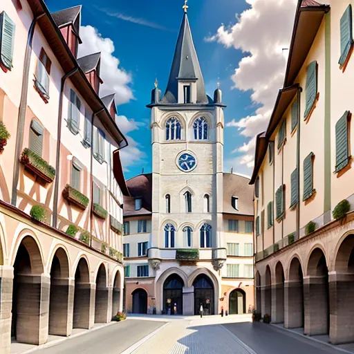 The facade of the hall of town of Oyonnax in France,