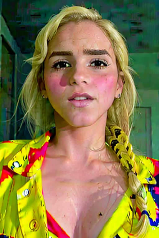 Plastic skin, big breasts, realistic face, blonde hair,sexy pose,<lora:doll_likeness:1>,emma watson <lora:orgasming_face:1>