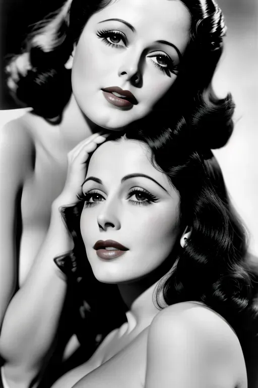 a photograph of,Hedy Lamarr,naked,big breasts,standing,five slender fingers,hairy bush,beautiful lips,curved eyebrows,curved eyelid,beautiful eyes,bokeh,professional,ultra realistic,