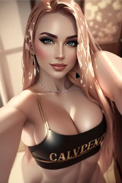 Taking selfie, from above, nude, nipples