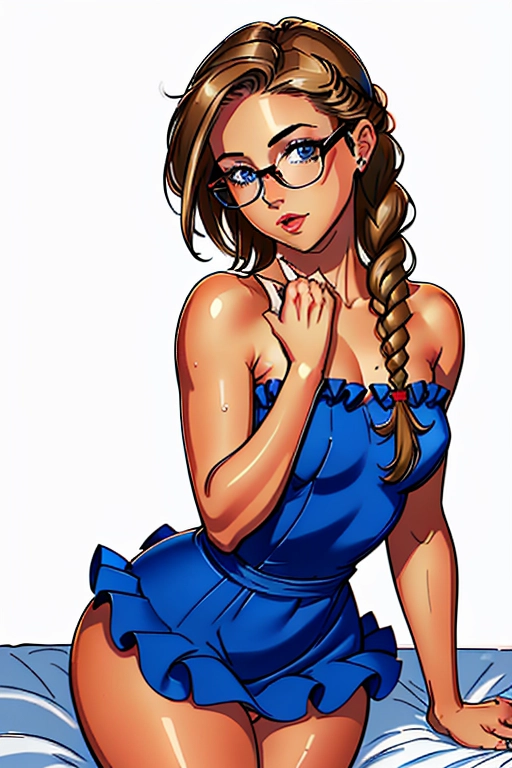 My best friend is a cute Christian lady, 30 years of age, mom, offspring of a pastor, wife of a deacon, sexy, submissive, half naked, dark blonde hair, hair is braided, Emily Beth Rickards, blue eyes, thick frame glasses, curvy figure, small perky breasts, thin waist, curvy hips, thicc ass, full thighs, thigh gap, wearing a modest pink easter sunday dress with frills, she is holding the hem of her dress up, naked wet aroused clit, naked aroused vagina, naked throbbing brown anus, crawling on my bedroom floor, presenting me her ass, showing off her ass, just beside the bed, begging, needing my cock, wanting to bear my seed, ((high definition)), ((4k quality)), ((excellent lighting)), ((great shading)), ((pristine detail)), ((really clear picture)), ((beautiful vibrant colors)), ((accurate at lower prompt guidence)), ((ultra realistic)), (((five fingers per hand))), (((two arms per person))), (((two legs per person))), (((two hands per person))), (((two feet per person))), ((((100 percent according to prompt))))