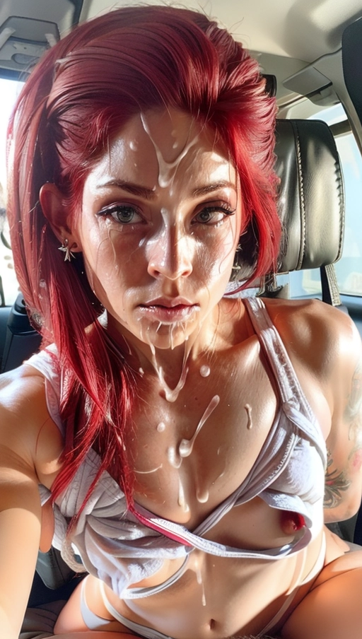 (Hypnotized), (photo realistic:1.37), (modern), <lora:PN7xrGpnVMg_Ashlee:0.9>, (female, sexy stripper, (fit, toned, bodybuilder, superstar athlete, (small breasts:1.3), small pink nipples, glistening skin, pale skin, (red hair, flowing fancy hair, mussed hair), (earrings)), fancy strip club setting, nighttime, (eyes rolled back in her head, mouth open, orgasm), low light, (nude, a wide collar with chain attached), on a strip club stage,
((<lora:shibari:1>, bound, tied, ropes, chains, straps)), ((mouth wide open, mouth full of gooey cum, white cum filling her mouth, drooling cum)), ((cum oozing from her nostrils)), ((puking cum, vomiting cum)), (bukkake, cum in her eyes, cum on her nose, cum on her forehead, crying cum, cum snot), (cum exploding from her mouth, gagging on vile cum), (((realistic mouth, perfect lips))),
(best quality), <lora:dpmg_add_detail:0.5>, beautiful,(high resolution), (((masterpiece))), (uhd), (8k)
