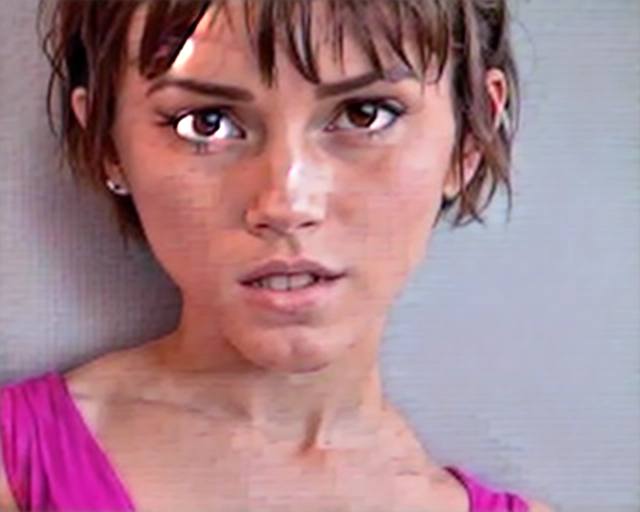Hyper realistic, emma watson, angry, ((accurate face)), ((accurate face)), show full body, ((dressed as a cowgirl)), sexy pose, (large breasts),black hair, (((very short hairstyle, bangs, pixie cut))), beautiful face,beautiful lips,fully body, flat chest, curvy ass, daisy dukes