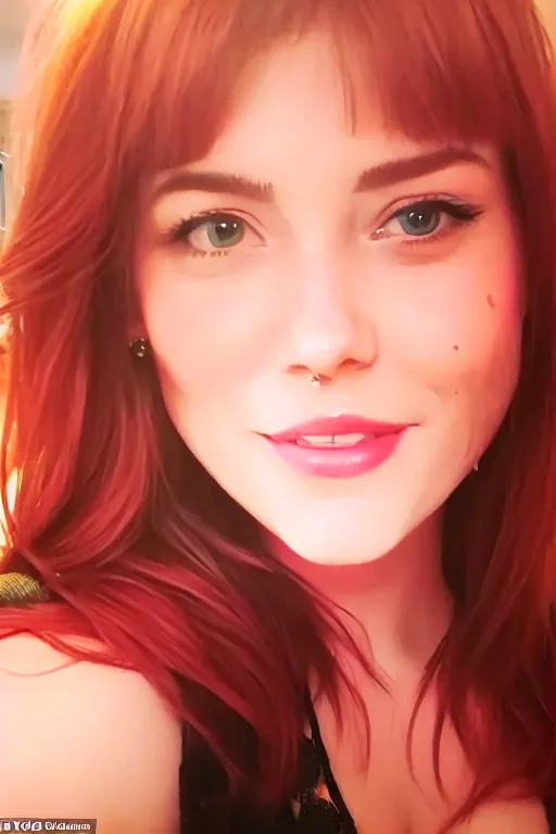 Dopamine Girl - Photorealistic image, close up of redhead girls face