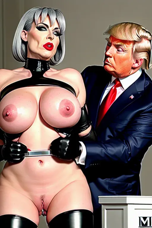 Sasha Grey dominatrix cock milking Donald Trump who is restrained