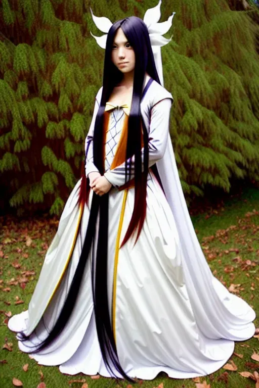sexy costume made from model long hair