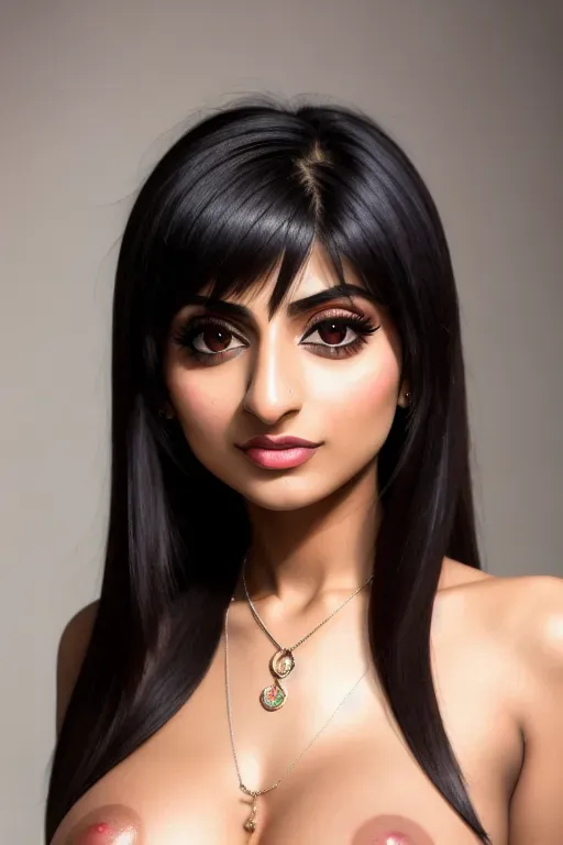 a photograph of,mia khalifa,naked,huge breasts,five slender fingers,gorgeous face,beautiful lips,detailed large eyes,curved eyebrows,pale skin,cosy,wearing necklace,artstation,bokeh,8k,cgsociety,editorial,covered in cum,month full of cum,