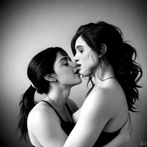 ((Dynamic poses of Couple 2 longhaired petite lesbian lovers in lesbian erotica: 1.6))
two lesbians with open mouths about to kiss tongue flick tongue to tongue each other scantily clad closed eyes firm breasts on a misty beach dramatic sky
((Charcoal abstract expressionism simple lines bargue Moody lighting: 1.5))
((Maisie Williams and Natalia Dyer))
