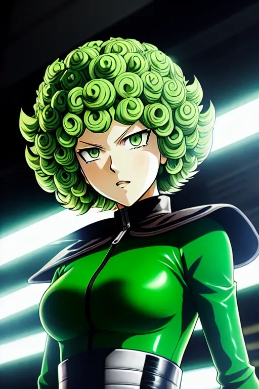 A highly detailed image of Tatsumaki from one punch man, 8k
