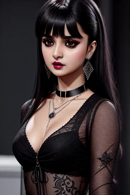 a photo shot of,alia bhatt,wearing goth clothes,walking,at the office,five slender fingers,bangs hairstyle,charming face,beautiful lips,curved eyebrows,curved eyelid,romantic,wearing necklace,ultra realistic,sharp focus,artstation,cgsociety,professional