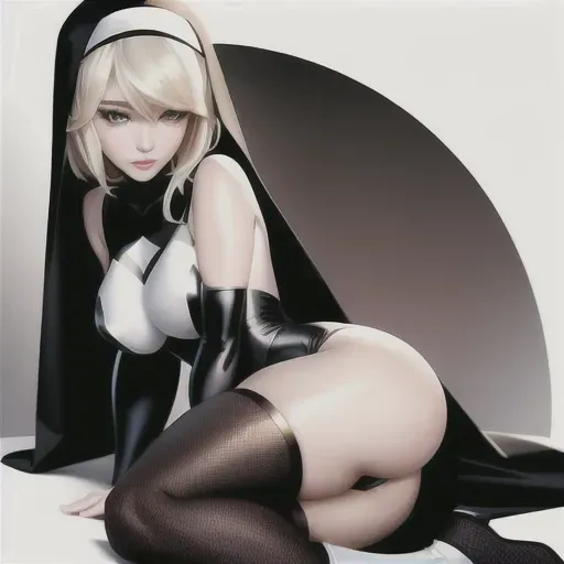 photo, spider-gwen gwen stacy, nun,laying , gold cross,showung breasts, hair,charming face,beautiful lips,brown eyes,curved eyebrows,cosy,8k,arched back, full body, symmetrical eyes, showing tits