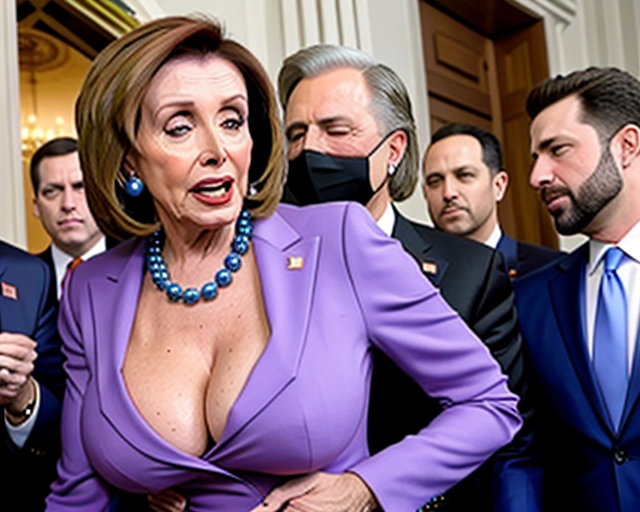 Nancy pelosi crying getting her massive tits groped from behind