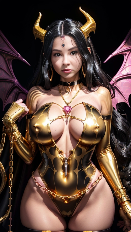 best quality, (((ultra high res))), (detailed face and eyes), (succubus), hearts, perfect face, necklace, (big choker), golden earrings, jewelry, tail, gloves, snake, ((gold)), (((big pink diamond diadem))), (big pink diamond crown), hourglass body, snake coiling, ((golden latex)), golden snake, ((handcuffs)), handcuffed, ((((chained)))), (tied up), chains, chain, (((((golden symbiote suit))))), ((((symbiote girl)))), (((succubus symbiote))), ((burgundy cape)), (((succubus wings))), (((big cameltoe))), (((((having sex))))), ((((black hair)))), ((very long hair)), ((straight hair)), ((huge boobs))