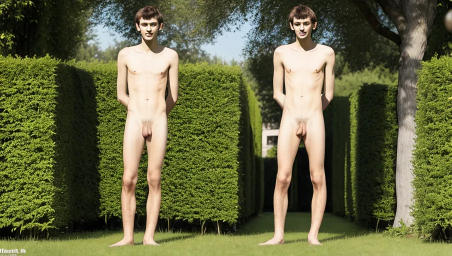 Naked, european, guy, thin, huge long penis, standing