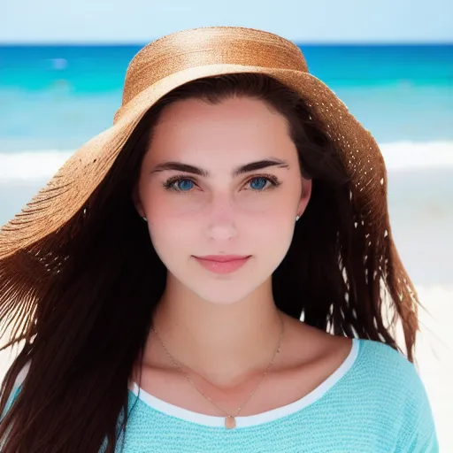 blond Teen girl at beach