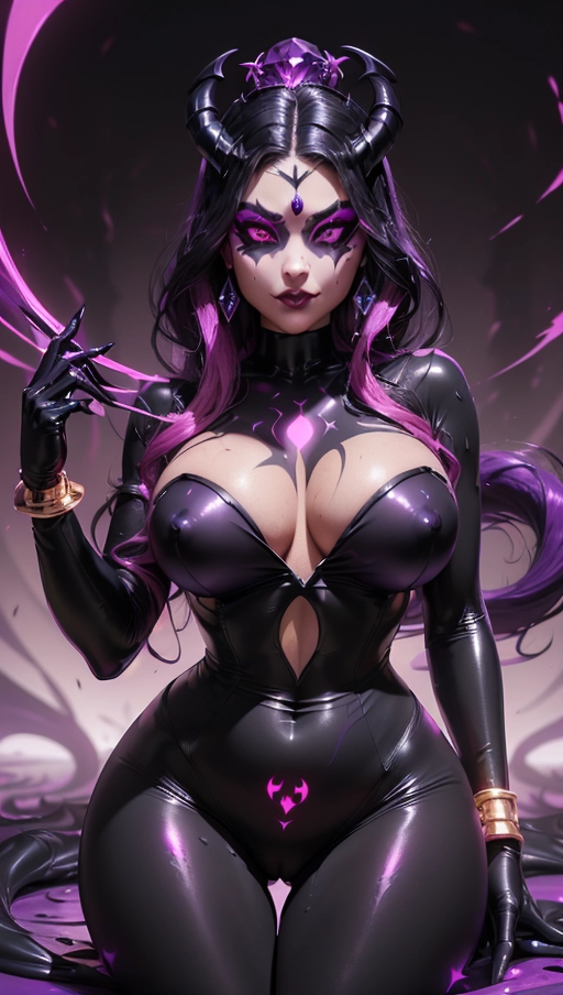 best quality, (((ultra high res))), (((detailed face and eyes))), (perfect face), (big shining heart choker), earrings, jewelry, (((big glowing succubus mark))), ((((big glowing succubus bodymark)))), (conjuring), witch, ((very long voluminous hair)), (((black gloves))), (((black hair))), (((symbiote goo hair))), (((golden bracelet))), (((huge golden hair cuff))), (((black skintight neckholder))), ((face closeup)), lipstick, (((((black demon tail))))), ((black long sleeves)), ((purple glowing heart)), (((demon mark))), heart on womb, (((((bright purple glowing skin tone))))), (((straight black hair))), ((purple glowing clothes)), ((purple luminescent)), ((((purple luminescent skin tone)))), (((purple skin))), (((huge cameltoe))), ((((purple goo everywhere)))), (((symbiote girl))), ((((symbiote goo suit)))), ((goo tail)), (((succubus masquerade))), ((very very long hair)), ((glowing eyes)), ((Kylie Jenner)), ((symbiote goo body)), (((dark diamond crown))), (((face closeup))), (((pink diadem))), (((vampire))), ((pale white))