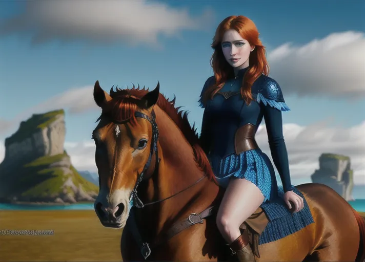 beautiful Nordic bright fiery auburn haired blue eyed Queen Anna of Arendelle portrayed by Elizabeth Lail is transformed into an evil succubus Riding Prince Hans of the Southern Isles while devouring his soul.