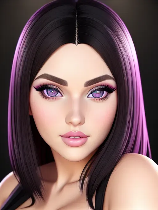 Gorgeous young European woman, photo cute attractive young face, large wide doe eyes, light colored eyes, big bimbo lips, black hair, raven-haired beauty, tight pink dress, photorealistic, best quality, ultra high resolution
