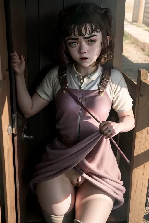 Maisie Williams having her pussy pulled wide open