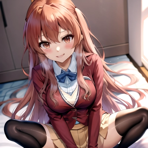 <lora:dpmg_pov_cowgirl:1>, Aisaka Taiga, Toradora, no skirt,
