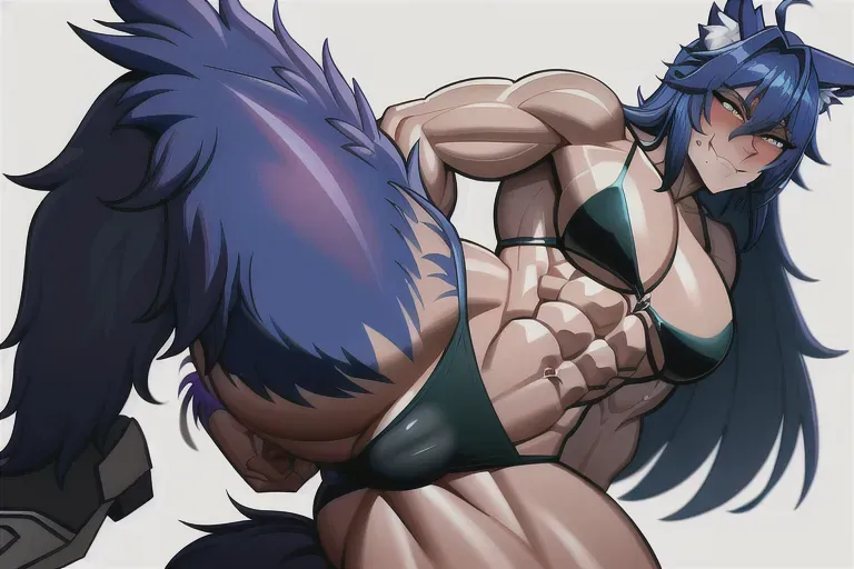 A sexy transformed werewolf with rock hard abs and muscles, with a really powerful, strong fat and muscular cock, ready to fuck your ass.