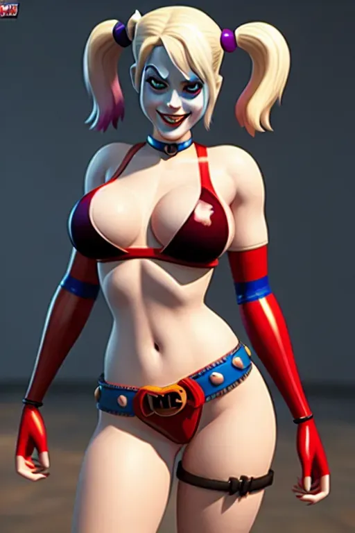 Harley Quinn Flashes her goodies 3d Pixar