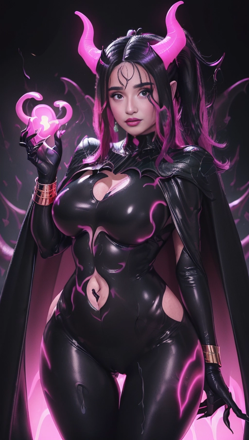 best quality, (((ultra high res))), (((detailed face and eyes))), ((perfect face)), (big shining heart choker), earrings, jewelry, (((big glowing succubus mark))), ((((big glowing succubus bodymark)))), (conjuring), witch, ((very long voluminous hair)), (((black gloves))), (((blonde hair))), (((symbiote goo hair))), (((golden bracelet))), (((huge golden hair cuff))), (((black skintight neckholder))), ((face closeup)), lipstick, (((((black demon tail))))), ((black long sleeves)), ((purple glowing heart)), (((demon mark))), heart on womb, (((((bright pink glowing skin tone))))), ((((straight black hair)))), ((pink glowing clothes)), ((pink luminescent)), ((((pink luminescent skin tone)))), (((pink skin))), (((Kylie Jenner))), (((huge boobs))), (((huge cameltoe))), ((((pink goo everywhere)))), (((symbiote girl))), ((((symbiote goo suit)))), ((((black demon horns)))), (((((very very long hair))))), (((perfect face and eyes))), (((straight hair))), (((((cape))))), (((single ponytail)))