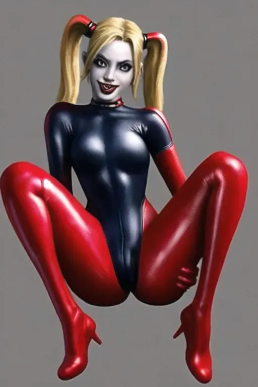 Harley Quinn Classic costume (full body catsuit) Spreading legs