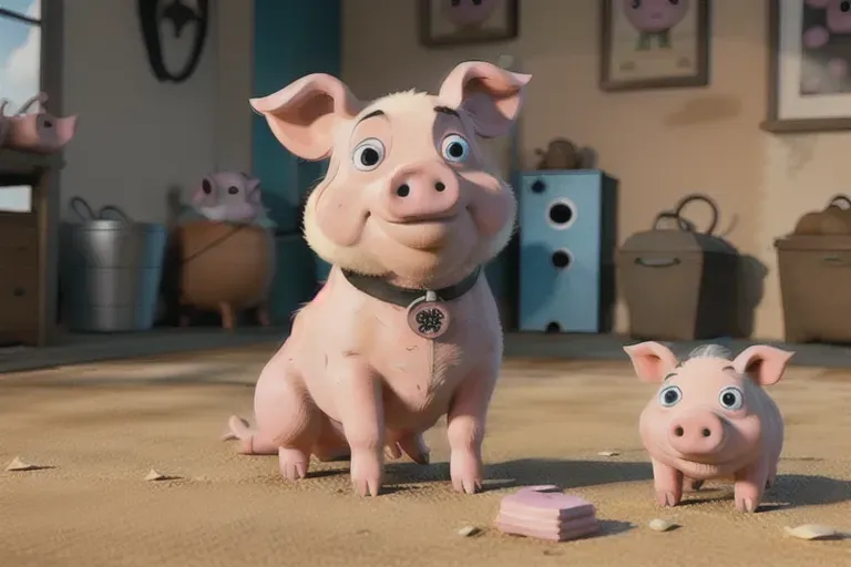 a photo of ,((pig the dog )),(not a man),(not a robot),(not a human), (not a pig), playing pig destroyer on the guitar