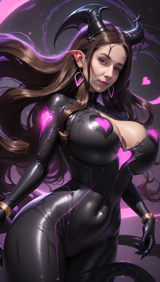 best quality, (((ultra high res))), (((detailed face and eyes))), (perfect face), (big shining heart choker), earrings, jewelry, (((big glowing succubus mark))), ((((big glowing succubus bodymark)))), (conjuring), witch, (((black gloves))), (((golden bracelet))), (((huge golden hair cuff))), (((black skintight neckholder))), ((face closeup)), lipstick, (((((black demon tail))))), ((black long sleeves)), ((purple glowing heart)), (((demon mark))), heart on womb, ((((dark brown hair)))), ((((extremely long hair)))), ((((straight hair)))), (((((very long voluminous hair))))), (((((hair raising succubus))))), ((((raising hair)))), (((((very voluminous hair))))), ((((hair everywhere)))), ((purple glowing clothes)), ((purple luminescent)), (((huge cameltoe))), ((((purple goo everywhere)))), (((symbiote girl))), ((((symbiote goo suit full cover)))), ((goo tail)), (((((bodysuit full cover))))), (((very very huge boobs))), ((heart pasties)), (embracing), (((brunette)))