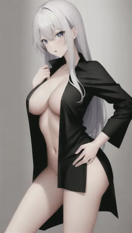 long shirt,no pants,no underwear, unkempt,sexual pose,large beautiful eyes, slender