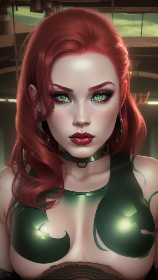 heavy metal
woman, Hard face, ((green eyes)), rosy cheeks, pale skin, wavy dark red hair, heavy eyeshadow, tattoos, nude, small breasts, bright lips, highly detailed skin textures, highly detailed eyes, blank blue background, ((lip ring))