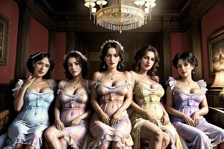 RAW photo:1.2), (photorealistic:1.4),(masterpiece:1.4), (best quality:1.4),ultra high res,((detailed facial features)),HDR,8k resolution 8k high resolution full length photo of a group of (((gorgeous slutty, dirty, highly pornographic, Victorian mature 60 year old lesbian ladies in (((beautiful decorative gowns))), sitting, (((fingering visible pussies))), beautiful legs up and open wide apart, showing naked wet gaping hairy pussies)))