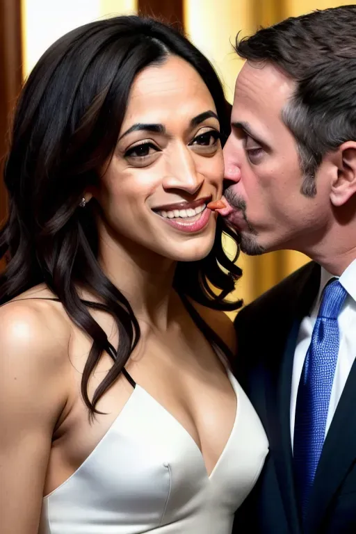 Kamala Harris making out with Alexandria Ocasio Cortes both naked
