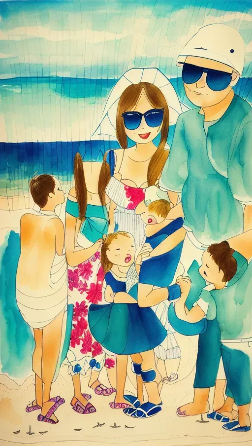 Lust family at beach