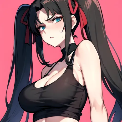 Rin Tohsaka, Rin, Tohsaka, Fate Stay Night, Fate, Nyotengu (DOA), Dead or Alive,
masterpiece, solo, best quality, nsfw, bokeh, uncensored, ultra realistic face, perfect eyes, perfect edges, two arms, two hands, ultra realistic, perfect face, perfect anatomy, (soft focus), ((perfect lighting)), full body, beautiful woman, beautiful, mature woman, sexy, adult, old adult, mature adult, old
pigtails with ribbons, long black hair, full bangs, small eyes, tiny eyes, proportional eyes, blue green eyes,
cleavage, ((perky breasts)), big breasts, big boobs, huge boobs, busty, perfect boobs, perfect breasts, skinny, thin,
tank top, round neck top, flowing tank top, see-through tank top, loose shirt, joggers, sporty, running attire, casual clothes, casual, summer clothes, dressed for a hot day, sweaty, wet, sweaty body, wet body, dripping wet, plaid skirt
naughty, naughty expression, naughty face, naughty look, seductive, seducing, horny expression, horny, embarrassed,