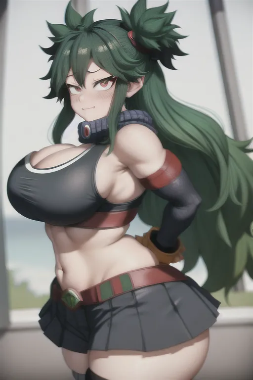 female deku my hero academia,big boobs, kissing bakugo my hero academia,