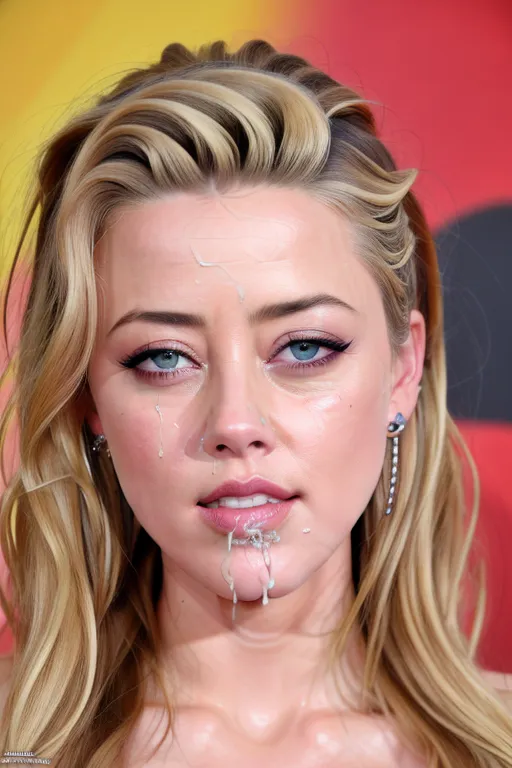 Amber heard, (((face fucked))), shocked face, covered in cum, detailed face, detailed hair, 4k hd, photo realistic