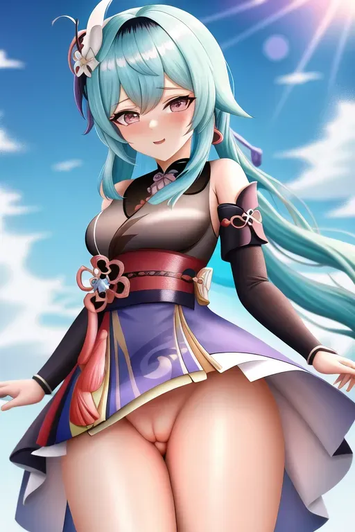 Genshin Impact Sucrose pussy upskirt no panties