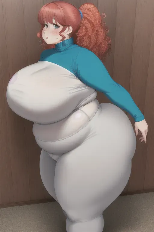 heaving saggy tits, belly hanging over waistband, mommy, milf, covered in freckles, fat belly, an SSBBW woman, extremely obese, redhead, covered in freckles, curly hair, plump lips, puffy lips, belly sagging over waistband, belly reaching knees, belly rolls, love handles, hyper hips, unrealistic proportions, hyper proportions, obese, morbidly obese, very fat, white turtleneck sweater, grey yoga pants, huge belly, huge butt, huge breasts, massive butt, massive breasts, flabby saggy fatrolls, huge and wide body, impossibly obese, heaving belly rolls, belly sagging towards knees, saggy belly