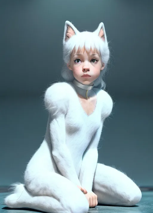 a photograph of, cat girl from the movie cats, (francesca hayward as victoria the white cat from the movie cats in the style of the movie), in full makeup in the style of the movie cats, ((full body realistic fuzzy bodysuit costume in the style of the movie cats)), but with pokie nipples, realistic, film promo