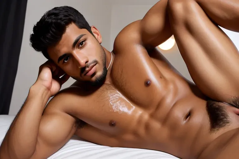 masterpiece, 1boy, a award winning photo of a handsome middle eastern male tennis player, legs spread wide exposing a slightly hairy butthole, laying back with one arm behind his head and the other on his 8.5-inch perfect highly detailed dick, arab, (32 yo), modelshoot, dark rim lighting, perfect face, perfect male anatomy penis, textured skin (pores),(bokeh:1.2),(natural skin:1.2), (dark room), olive skin, dark background, best quality, photo, in room, hard cock, ejaculating, semen, huge hairy testicles, veiny scrotum (xxl erect penis is spraying cum on himself), sharp focus, (vibrant, dramatic, dark, sharp focus, 8k), (on his back having an orgasm, looking at viewer), (biting lip seductively), shiny skin, skin shine, photographed by Canon EOS R6, 135mm, 1out of 1250s, f2.8, ISO 400, <lora:BetterCocks:0.7>, cum on chest, cum on abs, cum dripping from chin, cum leakling from penis