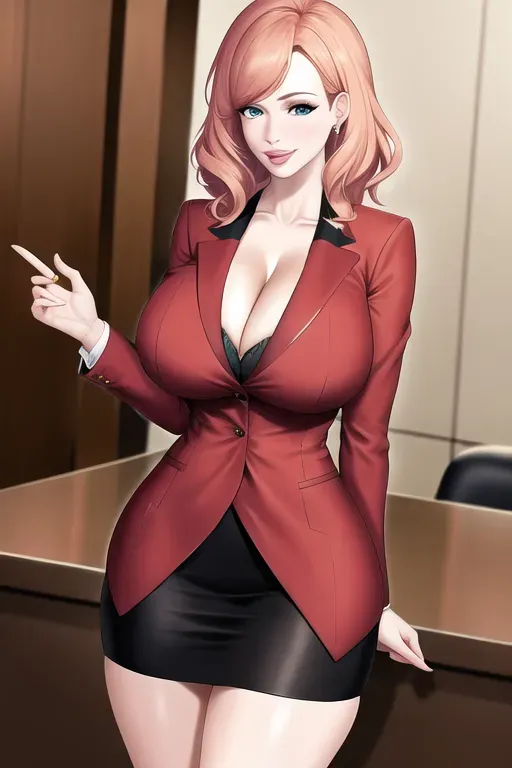 Christina Hendricks wearing a tight blazer in court
Deep cleavage