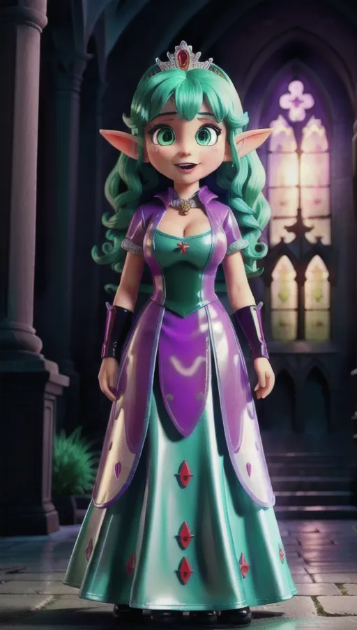 Masterpiece, best quality,Elf Disney princess covered in cum is fucked by scaly red lizard demons inside defiled cathedral, massive tits, big ass, supermodel, perfect face, detailed facial features, black pigtails,cum tiara, semen, sperm, jizz, cumshot, huge load, extreme amounts of semen, photorealistic semen, wet, thick cum, sticky cum, heavily covered in semen, perfect teeth,purple lipstick, (pink latex princess dress), (ahegao), <lora:dpmg_imminent_fuck:1>, corrupted cathedral, green mist, all cocks are massive and very long, all cocks are very wide and very thick, all cocks are horsecocks, all cocks are equine, slave collar, green ambient light,glowing green eyes,